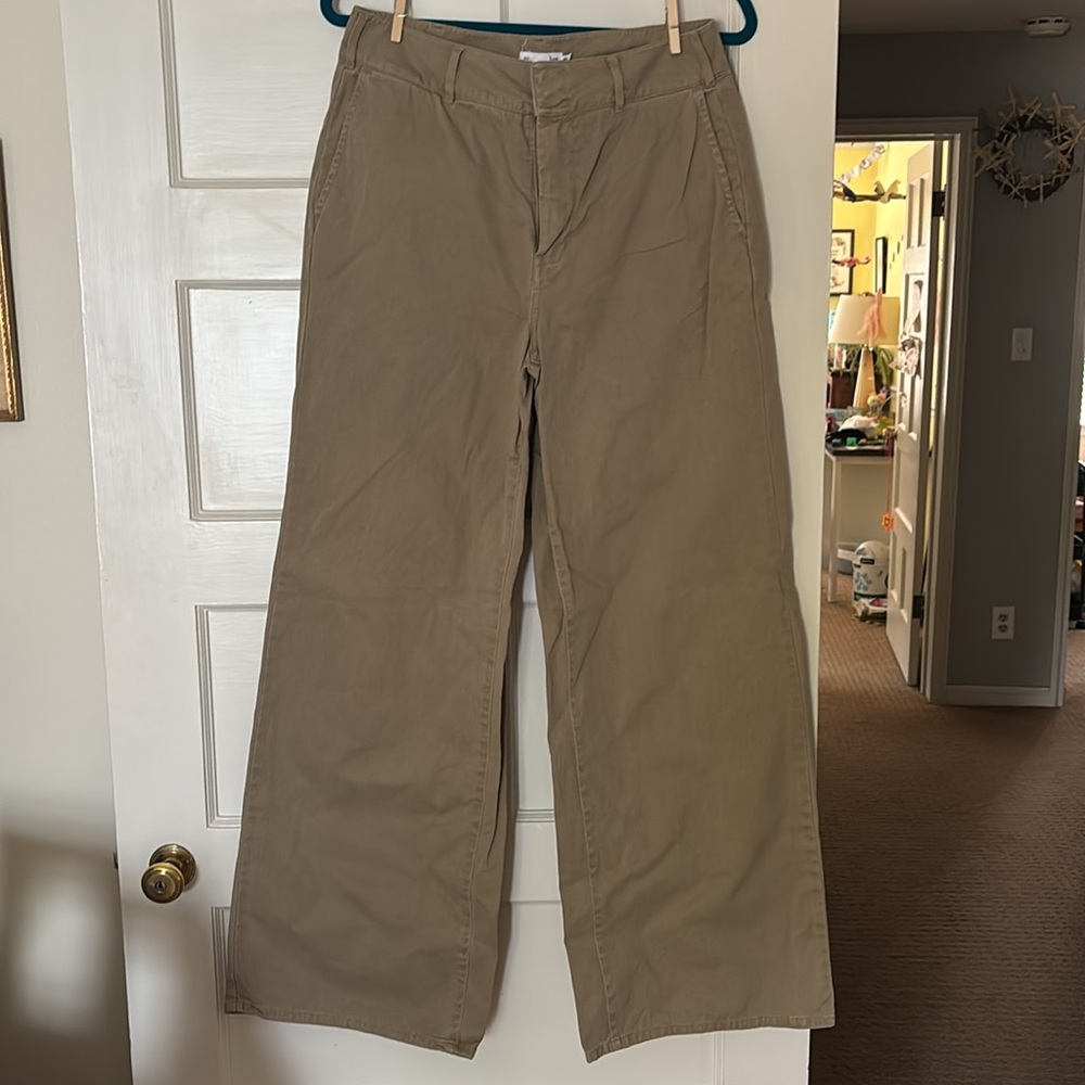 Good American Tan Wide leg skater Trousers